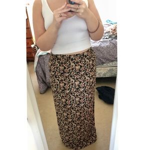 Floral Maxi Skirt with Slits